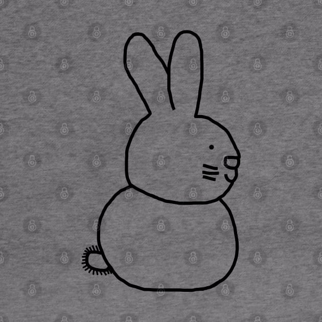 Minimal Bunny Rabbit Line Drawing by ellenhenryart